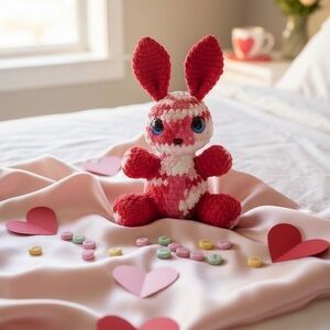 Red and White Plush Bunny Toy